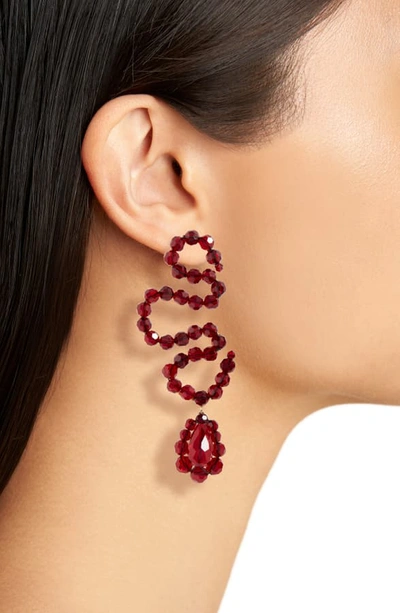 Shop Simone Rocha Wiggle Earrings In Blood Red