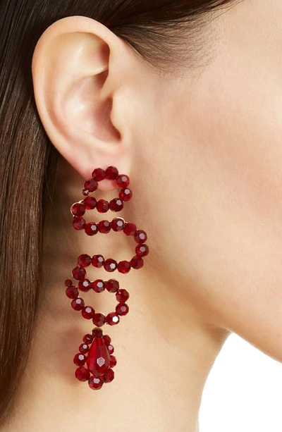 Shop Simone Rocha Wiggle Earrings In Blood Red