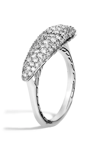 Shop John Hardy Classic Chain Pave Diamond Ring In Silver/ Diamond