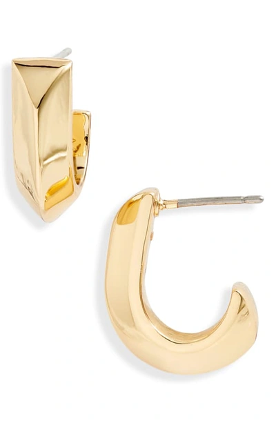 Shop Kate Spade Raise The Bar Huggie Hoop Earrings In Gold
