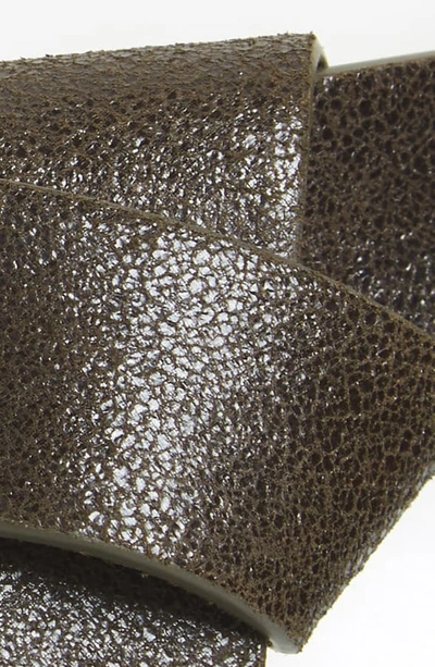 Shop Brunello Cucinelli Grommet Sparkling Leather Belt In Military