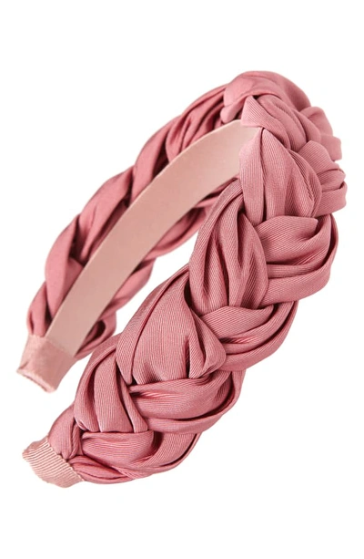 Shop Jennifer Behr Lorelei Braided Silk Headband In Rose
