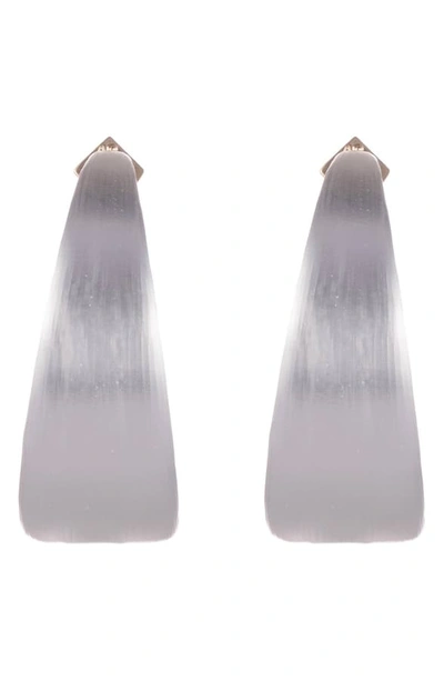 Shop Alexis Bittar Neon Capsule Wide Graduated Medium Hoop Earrings In Silver