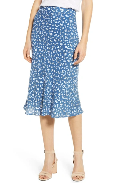 Shop Rails London Print Midi Skirt In Blue Daisies