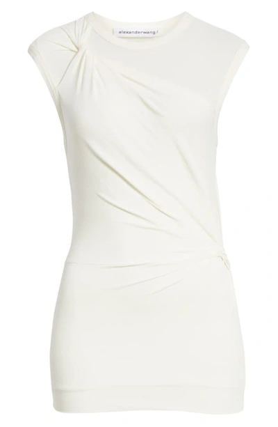 Shop Alexander Wang T Twisted Crepe Jersey Top In Cream