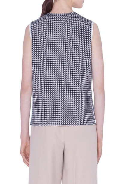 Shop Akris Reversible Houndstooth Jacquard Cashmere Blend Sweater In 911 Black-birch