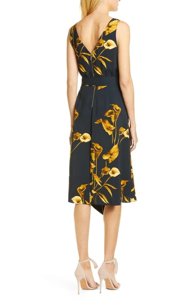 Shop Ted Baker Fantasia Asymmetrical Dress In Dark Blue