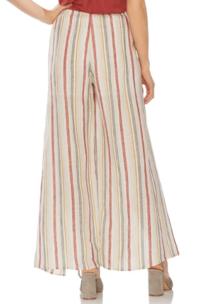 Shop Vince Camuto Canyon Stripe Wide Leg Linen Pants In Canyon Sun