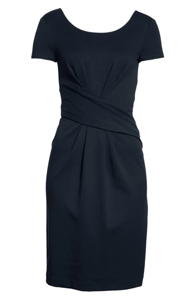 Shop Emporio Armani Milano Jersey Dress In Navy