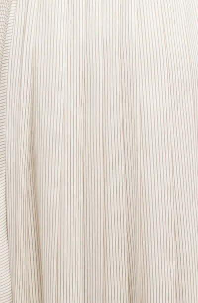 Shop Fendi Pinstripe Layered Silk Skirt In White