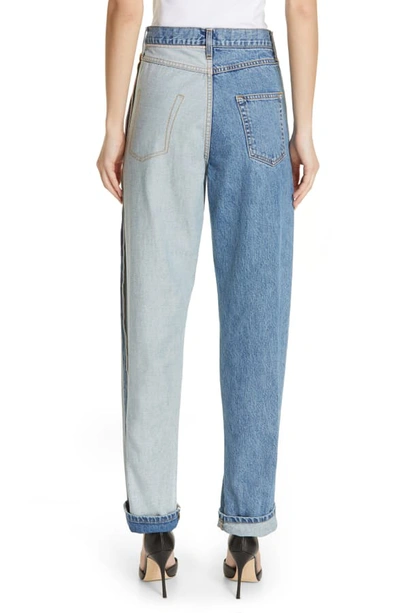 Shop Monse Inside Out Jeans In Med Blue/ Light Blue