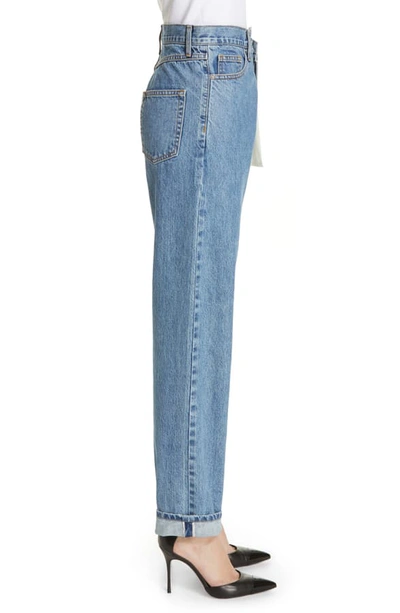 Shop Monse Inside Out Jeans In Med Blue/ Light Blue