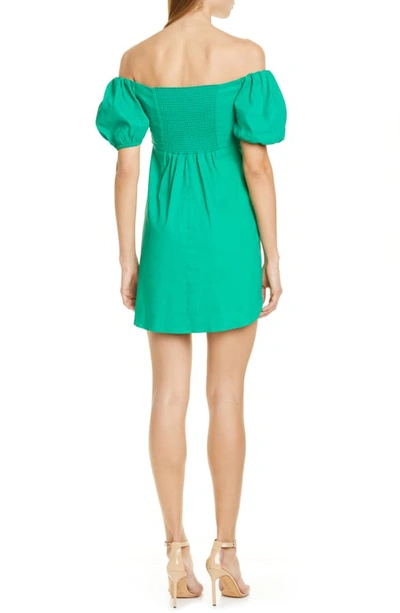 Shop A.l.c Aniston Off The Shoulder Babydoll Dress In Jade