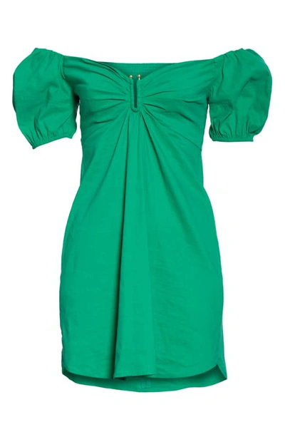 Shop A.l.c Aniston Off The Shoulder Babydoll Dress In Jade