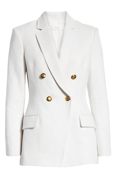 Shop A.l.c Sedgwick Double Breasted Blazer In Eggshell