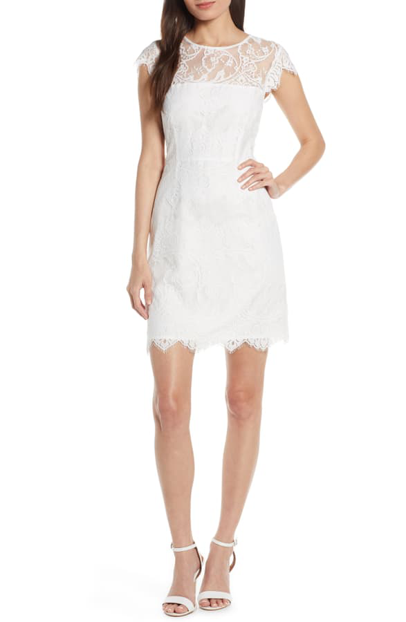 bb dakota white lace dress