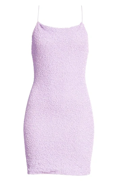 Shop Alice And Olivia Harmie Cowl Neck Sequin Minidress In Orchid