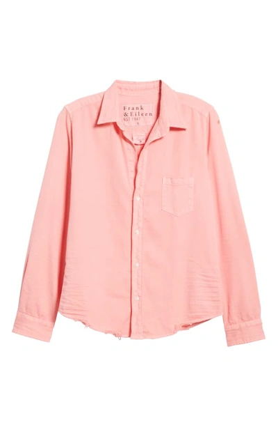 Shop Frank & Eileen Barry Denim Shirt In Candy Pink Tattered Denim