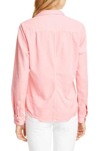 Shop Frank & Eileen Barry Denim Shirt In Candy Pink Tattered Denim