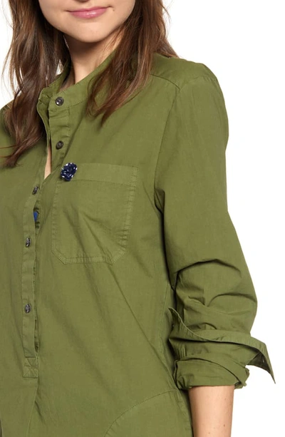 Shop Alex Mill Garment Dyed Popover Shirtdress In Army Green