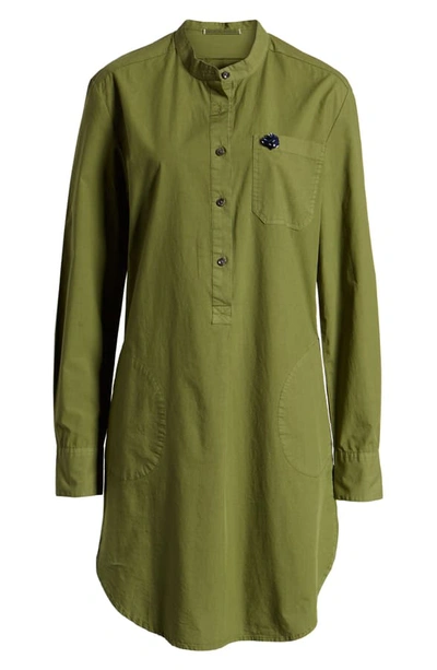 Shop Alex Mill Garment Dyed Popover Shirtdress In Army Green