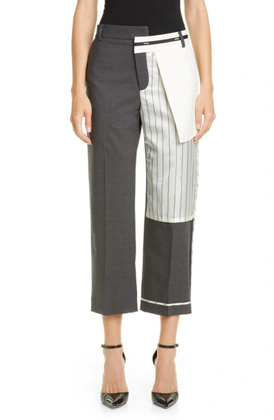 Shop Monse Inside Out Stretch Wool Crop Pants In Charcoal