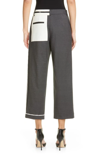 Shop Monse Inside Out Stretch Wool Crop Pants In Charcoal