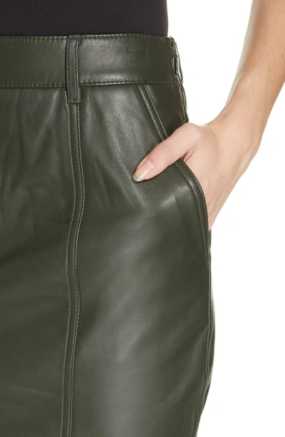 Shop Reiss Kara Leather Pencil Skirt In Green