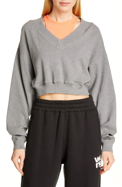 Shop Alexander Wang T Bi-layer Sweatshirt In Heather Grey/ Pink