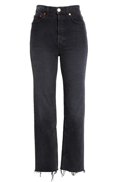 Shop Re/done Originals High Waist Stovepipe Jeans In Faded Black 85