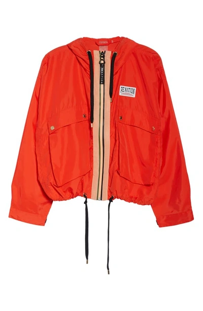 Shop P.e Nation Cutshot Waterproof Hooded Jacket In Redm
