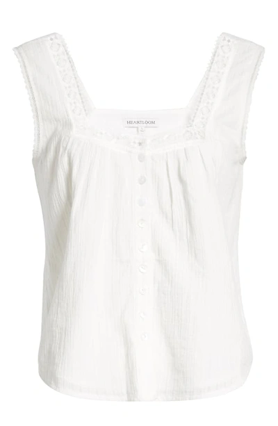 Shop Heartloom Emery Embroidered Lace Top In Eggshell