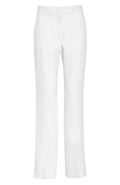 Shop Burberry Harborough Slim Wool Pants In Natural White