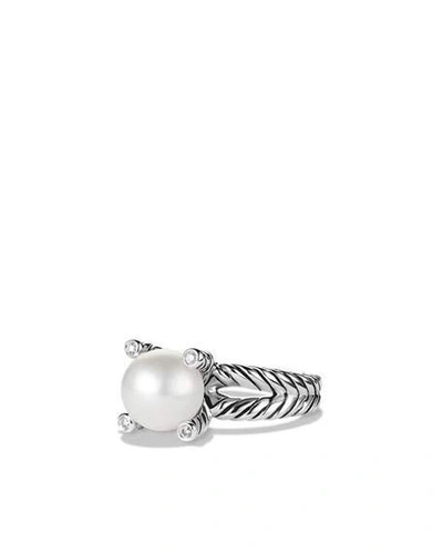 Shop David Yurman Cable Pearl Ring With Diamonds