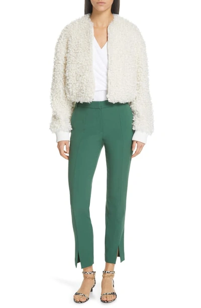 Shop Tibi Anson Beatle Stretch Ankle Pants In Leaf Green