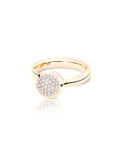 Shop Tamara Comolli Bouton 18k Rose Gold Pave Diamond Ring