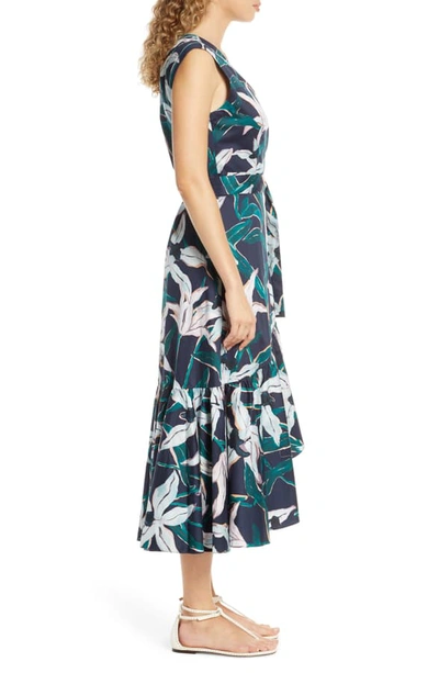 Shop Tory Burch Print Cover-up Wrap Midi Dress In Desert Bloom Pigment