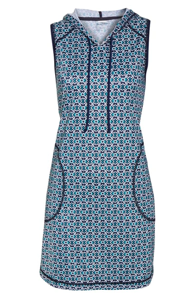 Shop Tommy Bahama Island Active Hooded Cover-up Minidress In Mare Navy