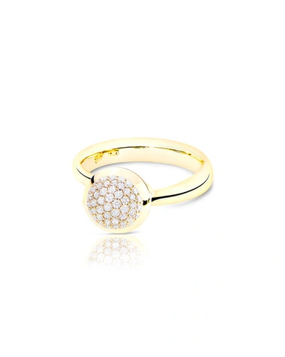 Shop Tamara Comolli Bouton 18k Yellow Gold Pave Diamond Ring