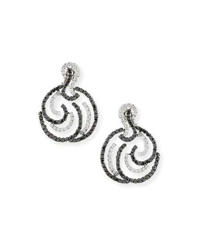 Shop Andreoli 18k White Gold Black & White Diamond Earrings
