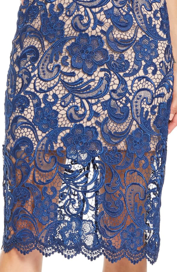 claudette crochet lace sheath dress