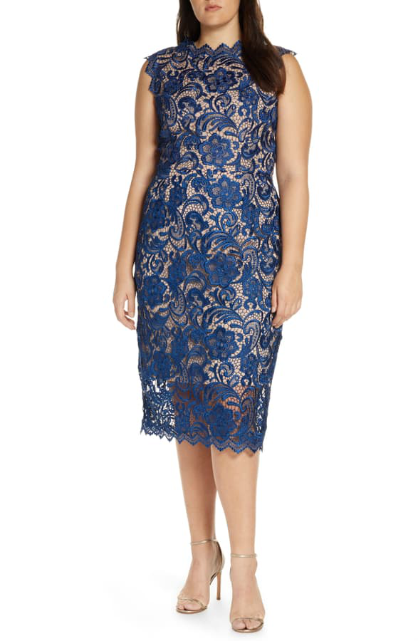 claudette crochet lace sheath dress