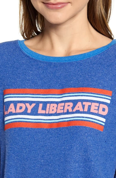 Shop Wildfox Lady Liberated Baggy Beach Jumper Sweatshirt In Slate