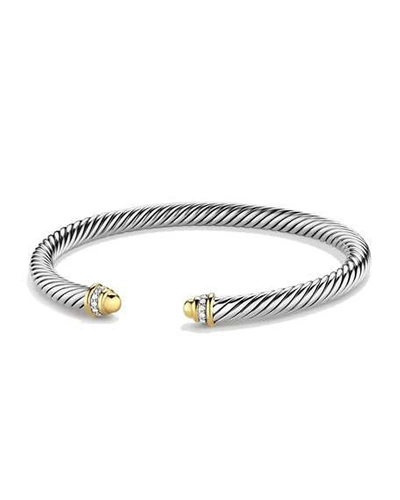 Shop David Yurman Cable Classics Bracelet With Gold Domes And Diamonds