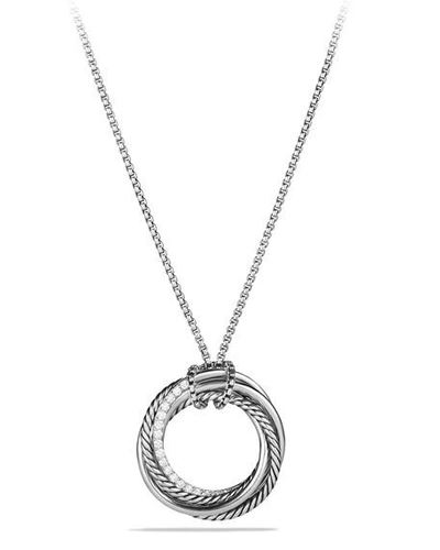 Shop David Yurman Crossover Pendant Necklace With Diamonds