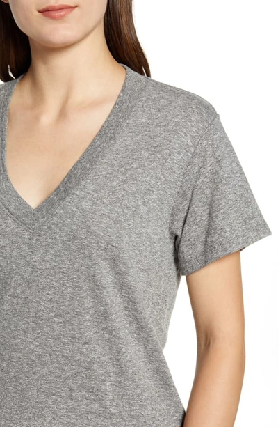 Shop Current Elliott The Perfect V-neck Tee In Heather Grey