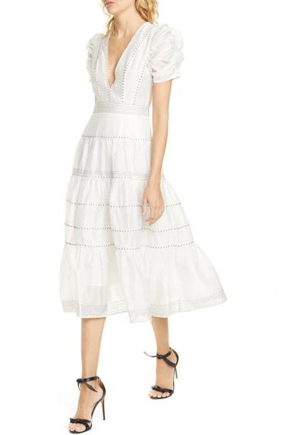 Shop Ulla Johnson Odilie Midi Dress In Blanc
