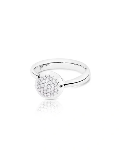Shop Tamara Comolli Bouton 18k White Gold Pave Diamond Ring