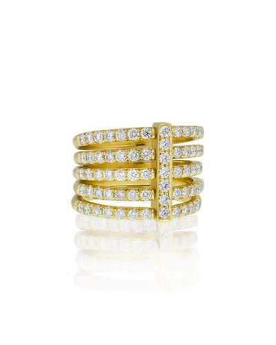 Shop Carelle Moderne 18k Five-row Diamond Ring
