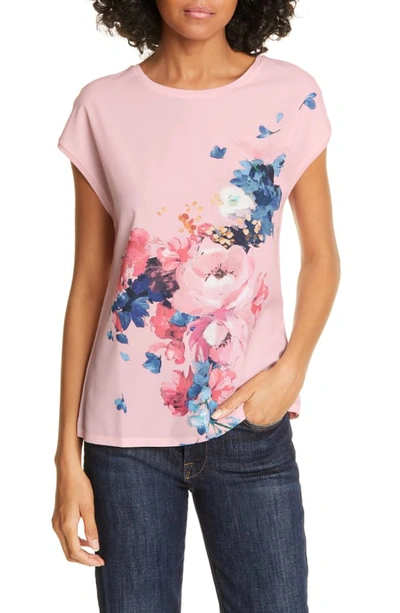 Shop Ted Baker Santula Mixed Media Tee In Light Pink
